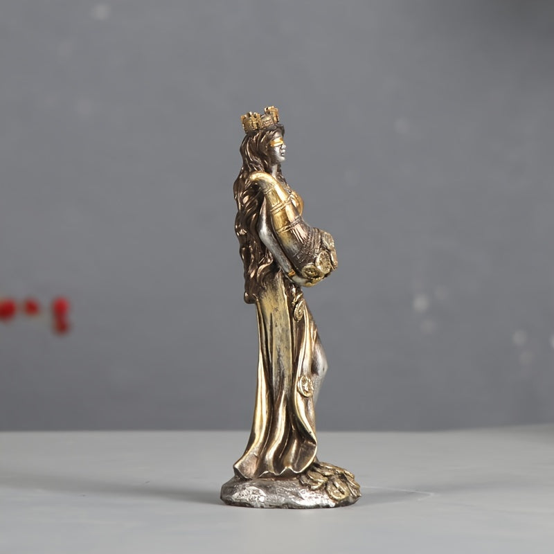 Lucky Resin Goddess of Wealth Statue - 1pc Figurine for Home