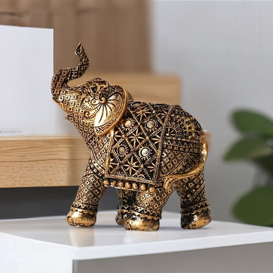 Lucky Elephant Figurine – Resin Wealth Symbol for Home or Office