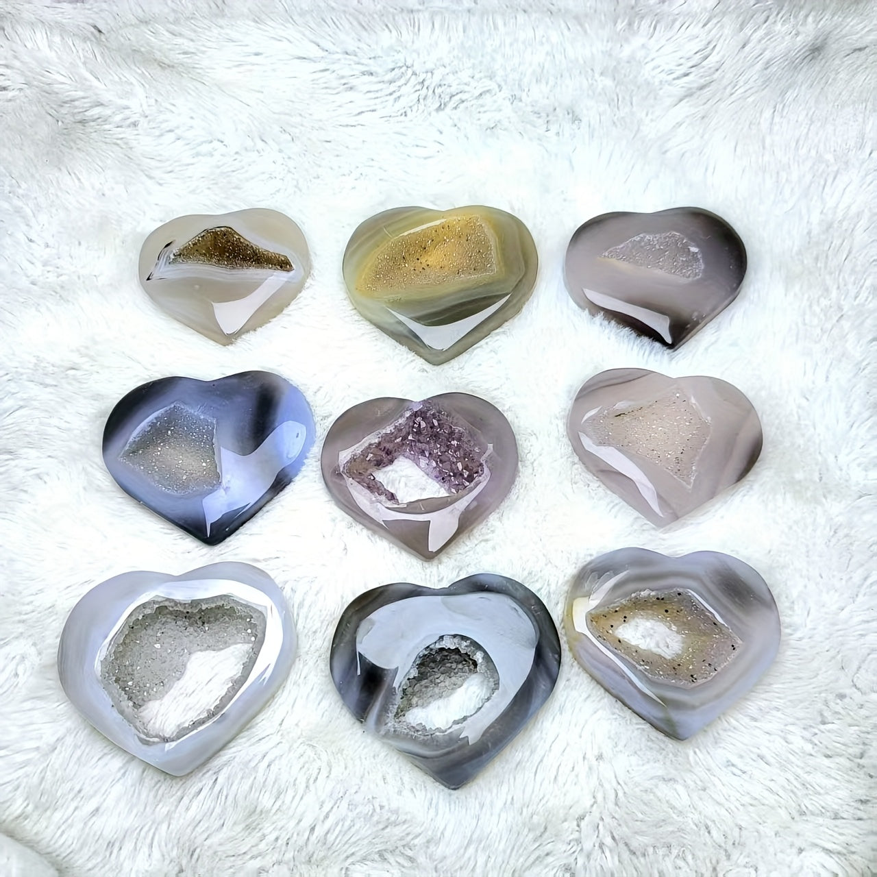 1pc Agate Love Shaped Stone Ornaments, Home Decoration, Holi