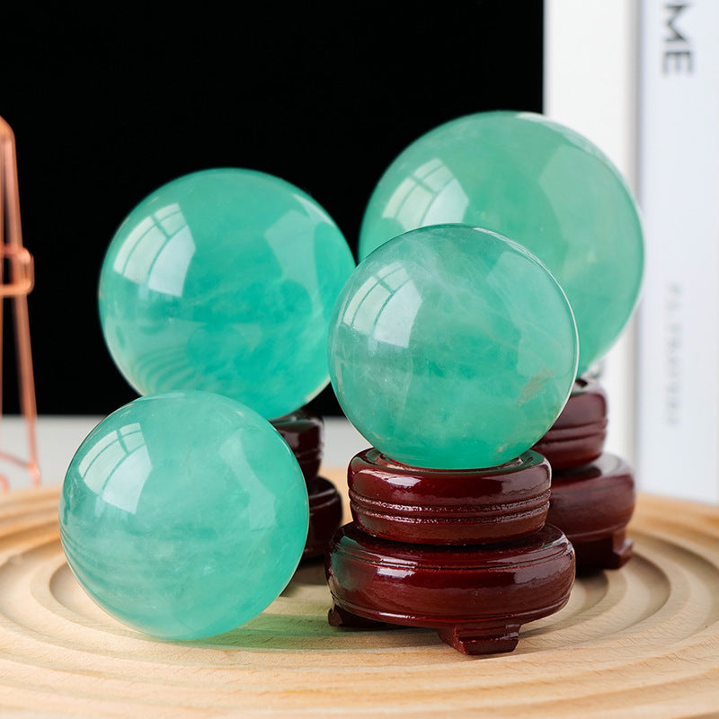Natural Lake Water Blue Fluorite Ball Original Stone
