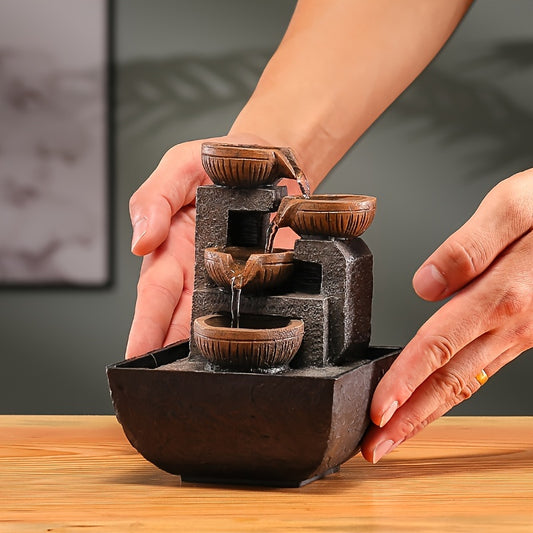 USB Waterfall Fountain – Indoor Zen Decor with Flowing Energy