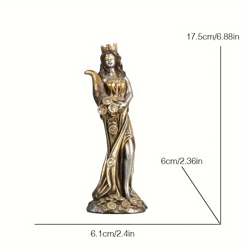 Lucky Resin Goddess of Wealth Statue - 1pc Figurine for Home