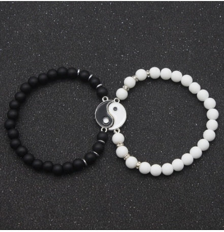 Yin Yang Bagua Bracelets – Natural Stone Set for Friends & Balance
