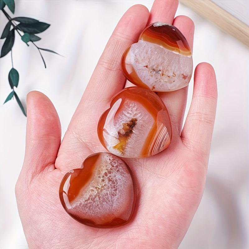 1pc CRYSTALHOLA Carnelian Crystal Heart Red Agate Geode Clus