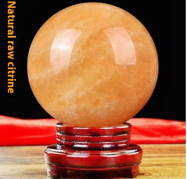 Natural Citrine Ball Ornaments Lucky Feng Shui
