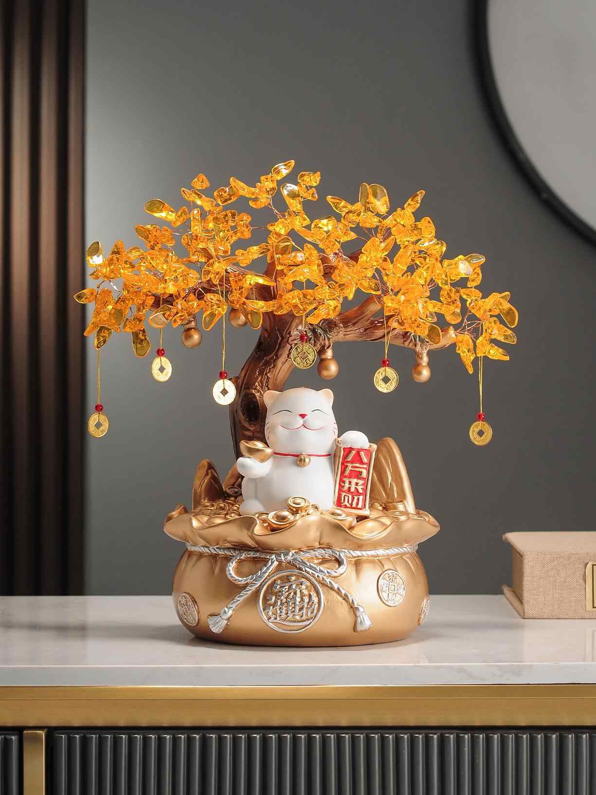 Fortune Cat Pachira Macrocarpa Cornucopia Decoration