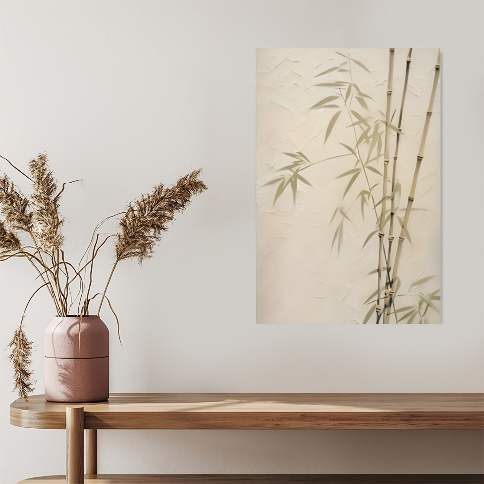 Japanese Bamboo Wall Art – Minimalist Wabi-Sabi Canvas Print