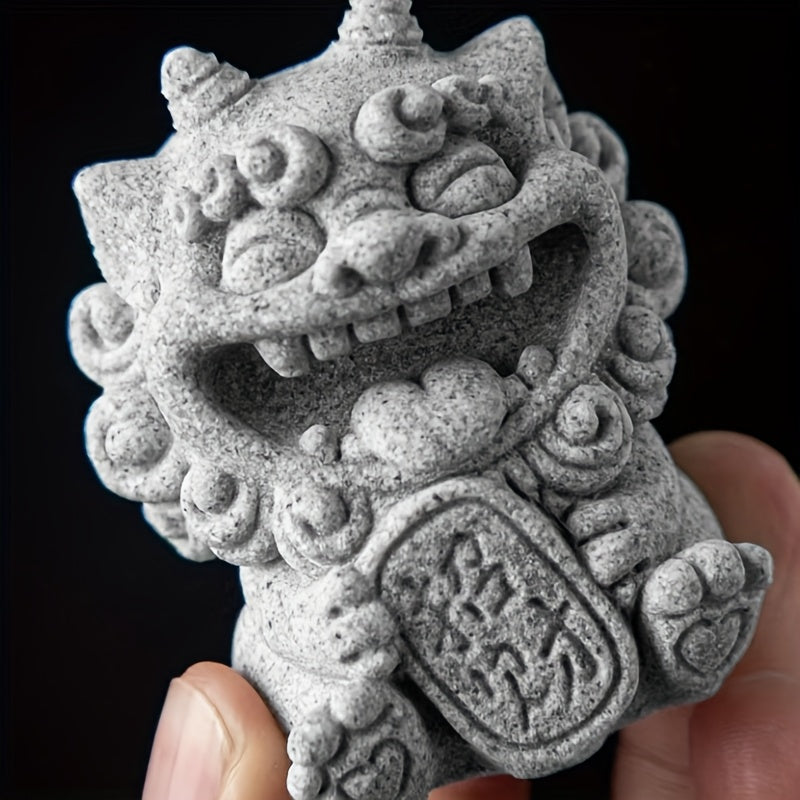 Sandstone Pixiu Figurine – Feng Shui Wealth Guardian for Desk Decor