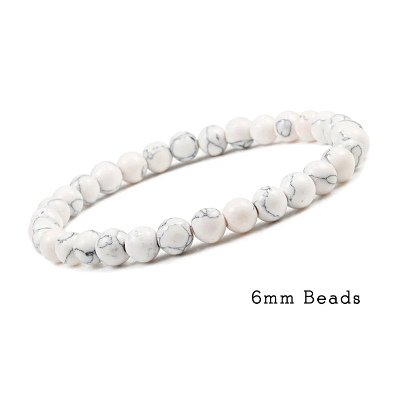 White Stone Meditation Bracelet – Simple & Stretchy for Daily Calm