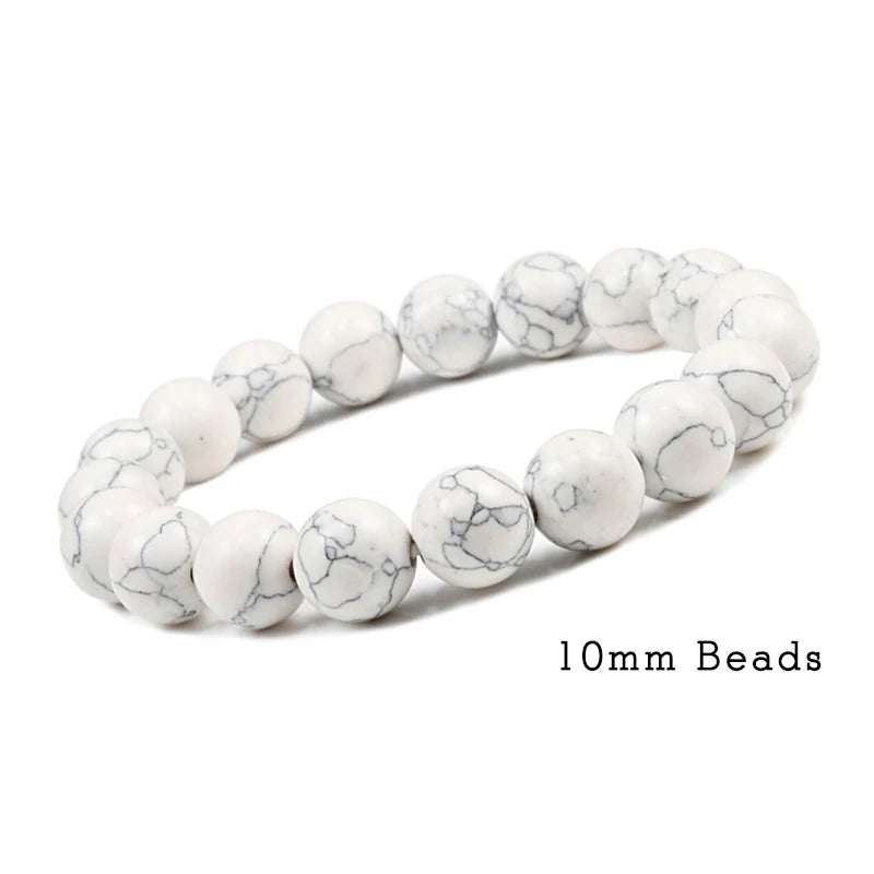 White Stone Meditation Bracelet – Simple & Stretchy for Daily Calm