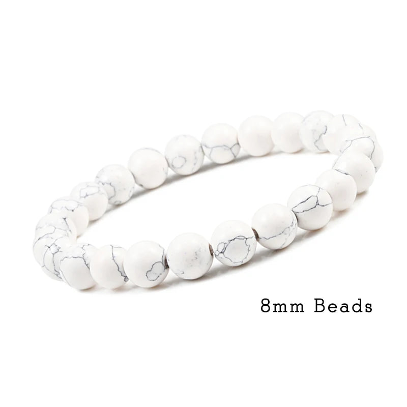 White Stone Meditation Bracelet – Simple & Stretchy for Daily Calm