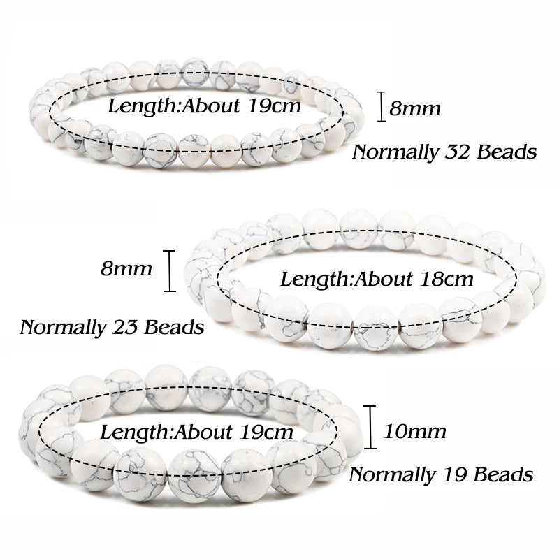 White Stone Meditation Bracelet – Simple & Stretchy for Daily Calm