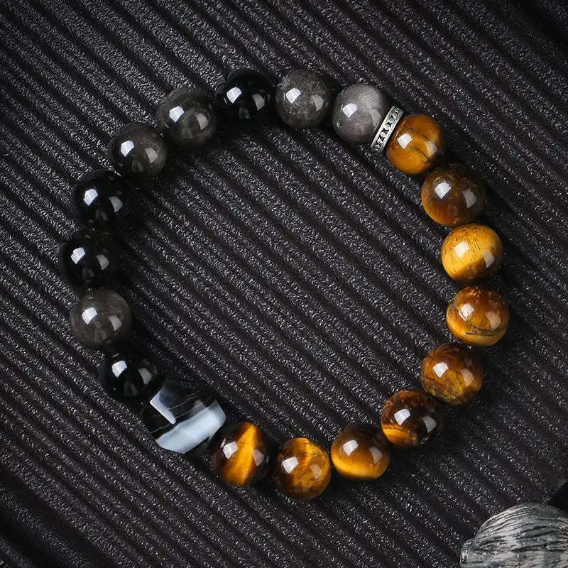 Myth Wukong Obsidian Bracelet – Lucky Buddha Beads for Stress Relief