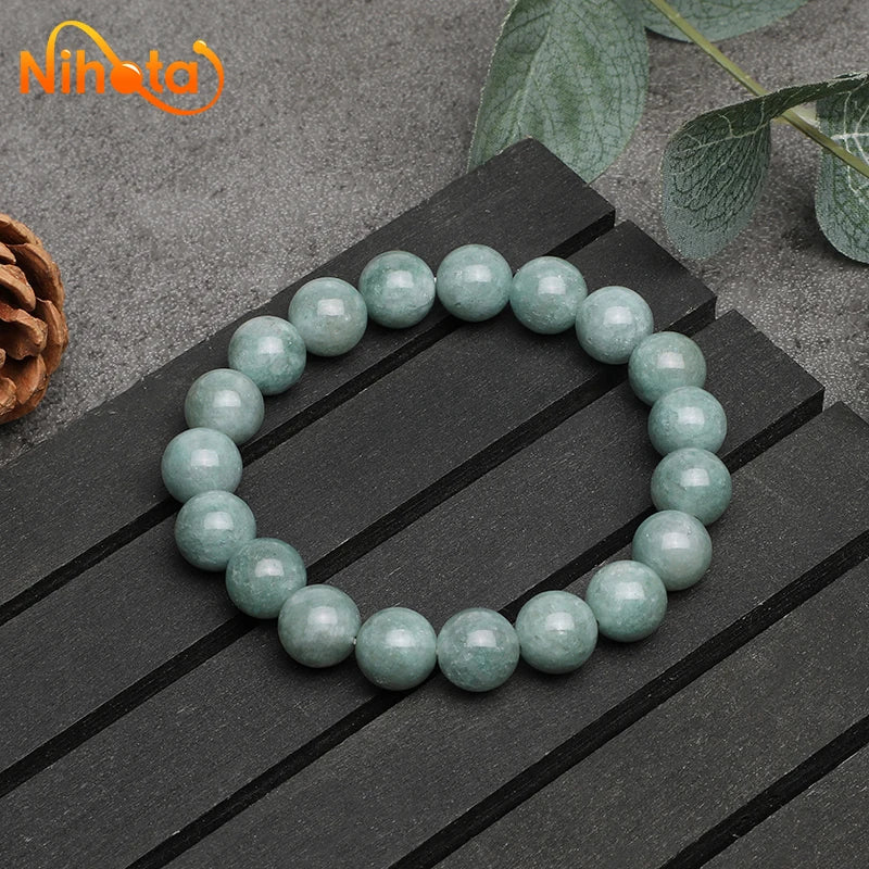 Green Jade Healing Bracelet – Natural Stone Beads for Yoga & Balance