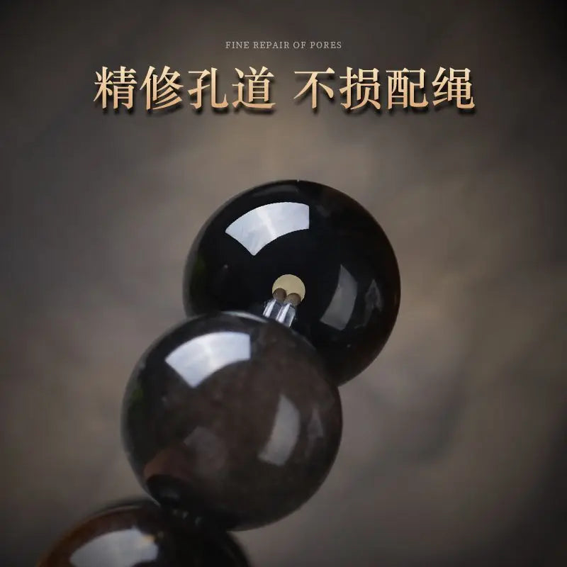 Myth Wukong Obsidian Bracelet – Lucky Buddha Beads for Stress Relief