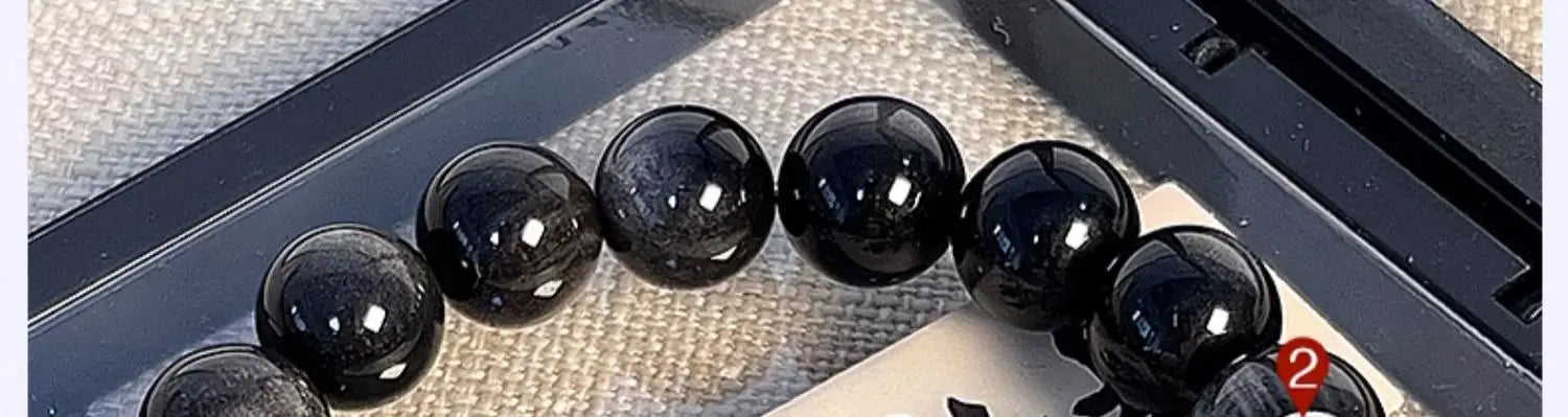 Obsidian Bodhi Bracelet – Twist Design for Luck & Protection