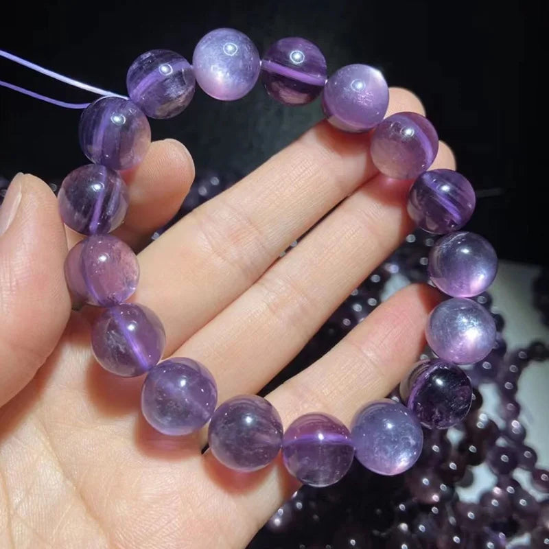 Purple Lepidolite Gem Bracelet – Rare Beads for Jewelry & Healing