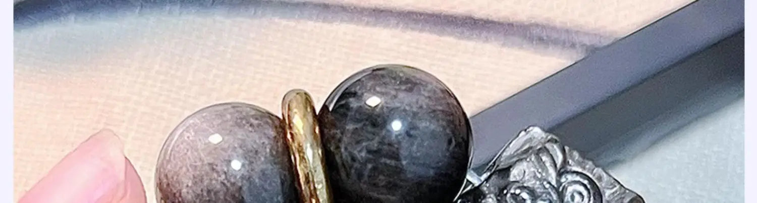 Obsidian Bodhi Bracelet – Twist Design for Luck & Protection