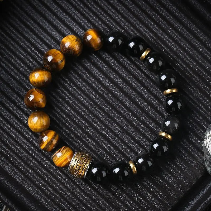 Myth Wukong Obsidian Bracelet – Lucky Buddha Beads for Stress Relief