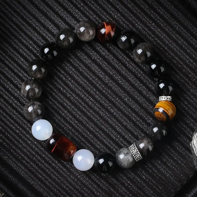 Myth Wukong Obsidian Bracelet – Lucky Buddha Beads for Stress Relief