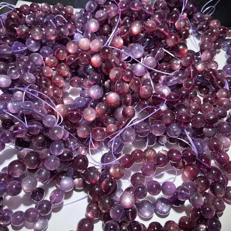 Purple Lepidolite Gem Bracelet – Rare Beads for Jewelry & Healing