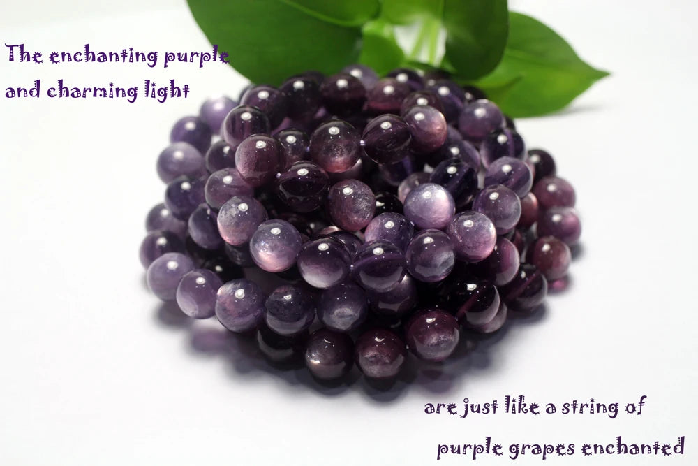 Purple Lepidolite Gem Bracelet – Rare Beads for Jewelry & Healing