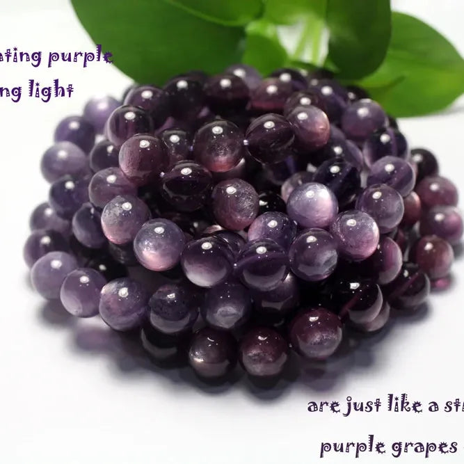 Purple Lepidolite Gem Bracelet – Rare Beads for Jewelry & Healing