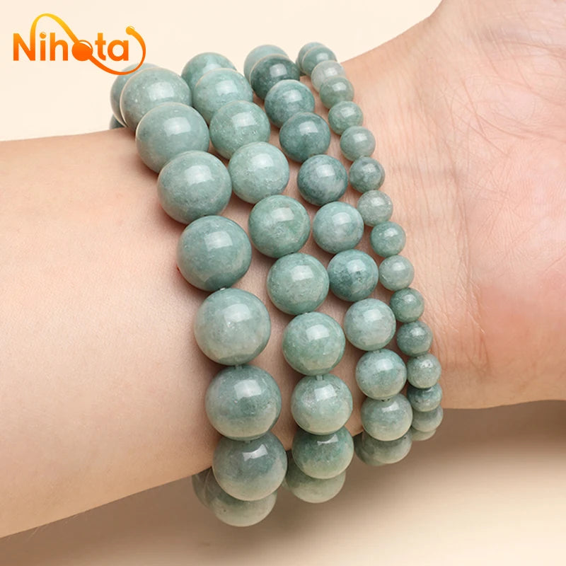 Green Jade Healing Bracelet – Natural Stone Beads for Yoga & Balance