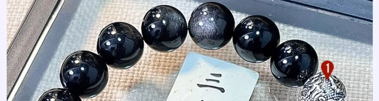 Obsidian Bodhi Bracelet – Twist Design for Luck & Protection