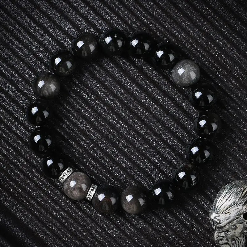 Myth Wukong Obsidian Bracelet – Lucky Buddha Beads for Stress Relief