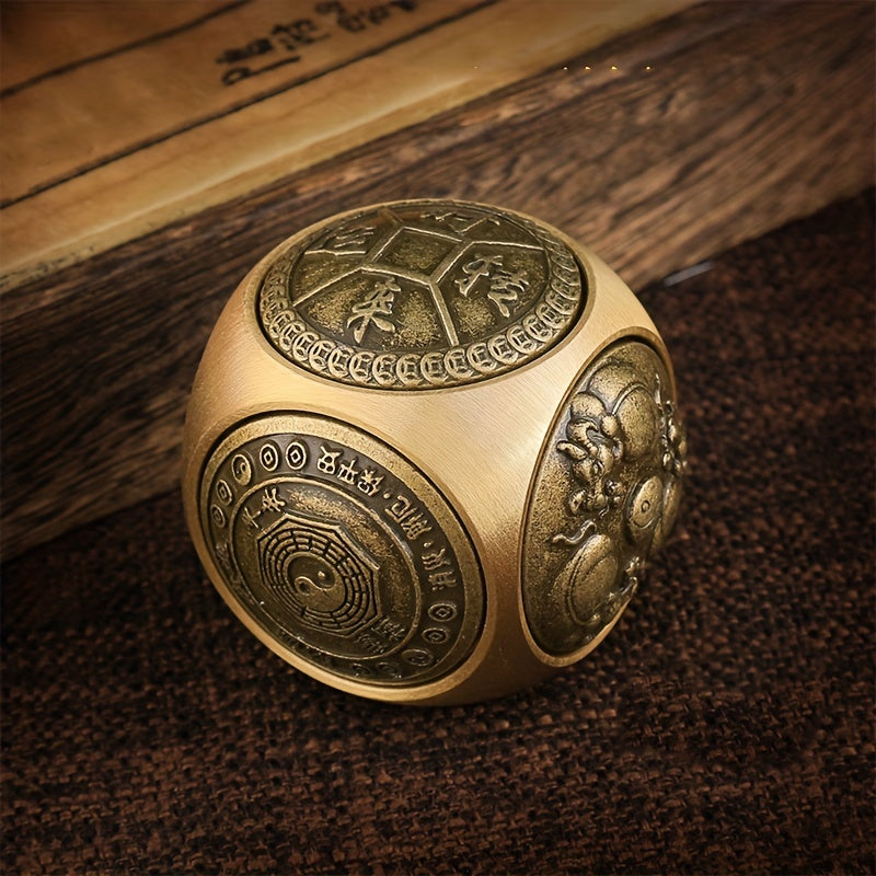 Elegant Brass Six-Sided Rotating Ball - Relax & Wealth Attra