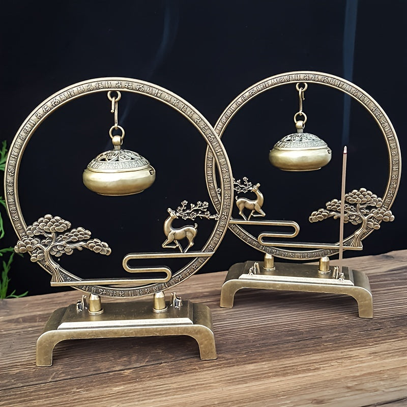 Ruyi Hanging Incense Burner – Sandalwood Decor for Wealth & Peace