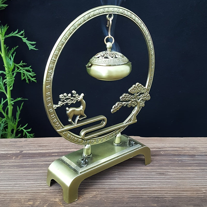 Ruyi Hanging Incense Burner – Sandalwood Decor for Wealth & Peace