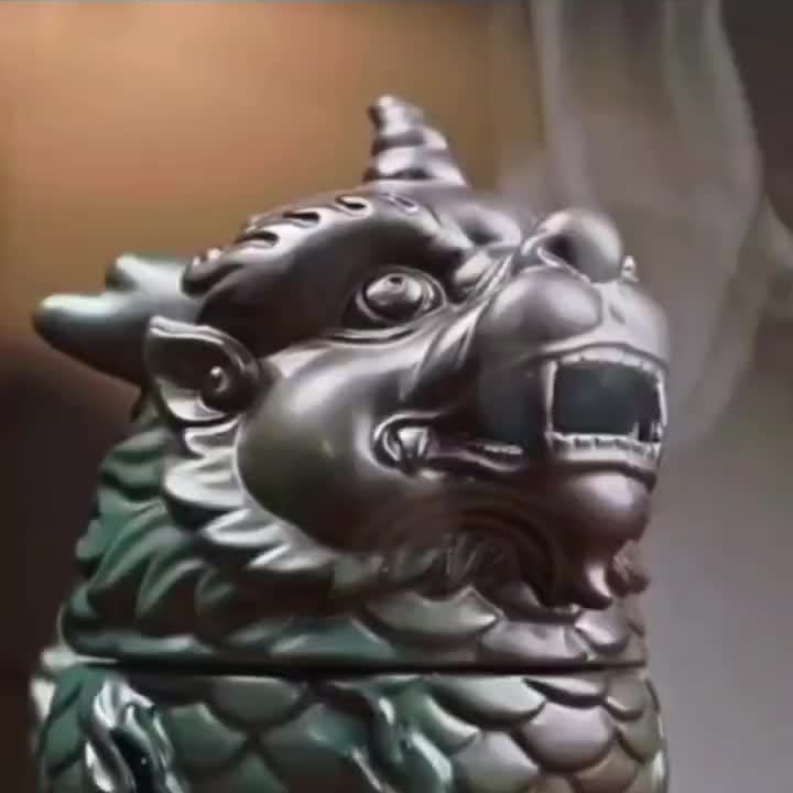 Money Dragon Incense Burner – Ceramic Feng Shui Gift for Fortune