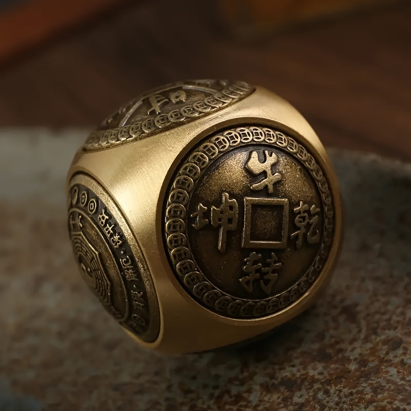Elegant Brass Six-Sided Rotating Ball - Relax & Wealth Attra