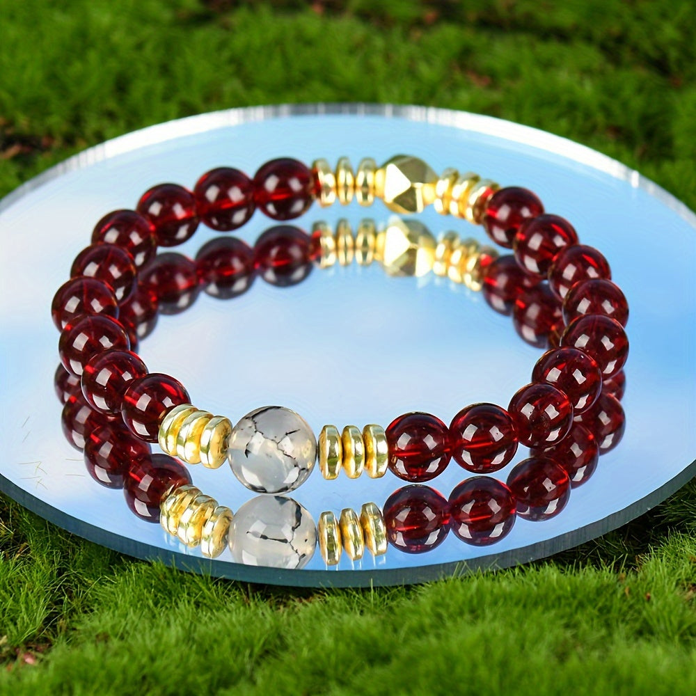 Wealth Beaded Bracelet – Golden Accent Gift for Luck & Success