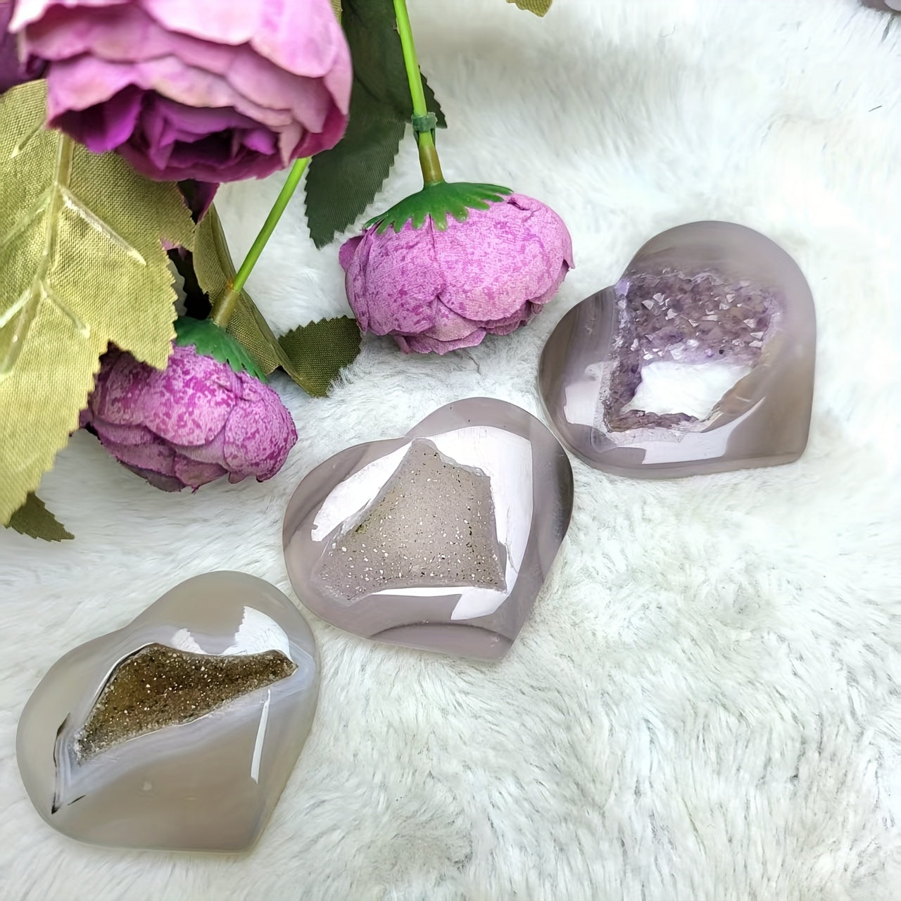 1pc Agate Love Shaped Stone Ornaments, Home Decoration, Holi