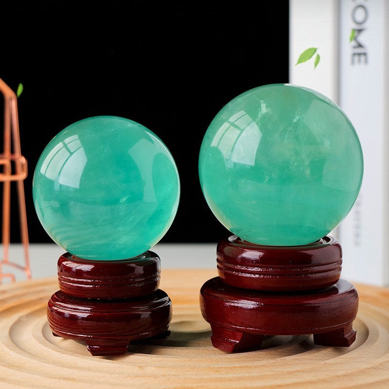 Natural Lake Water Blue Fluorite Ball Original Stone