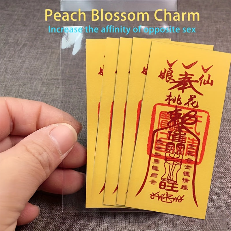 5-Pack Feng Shui Paper Amulets for Luck and Love, Chinese Tr
