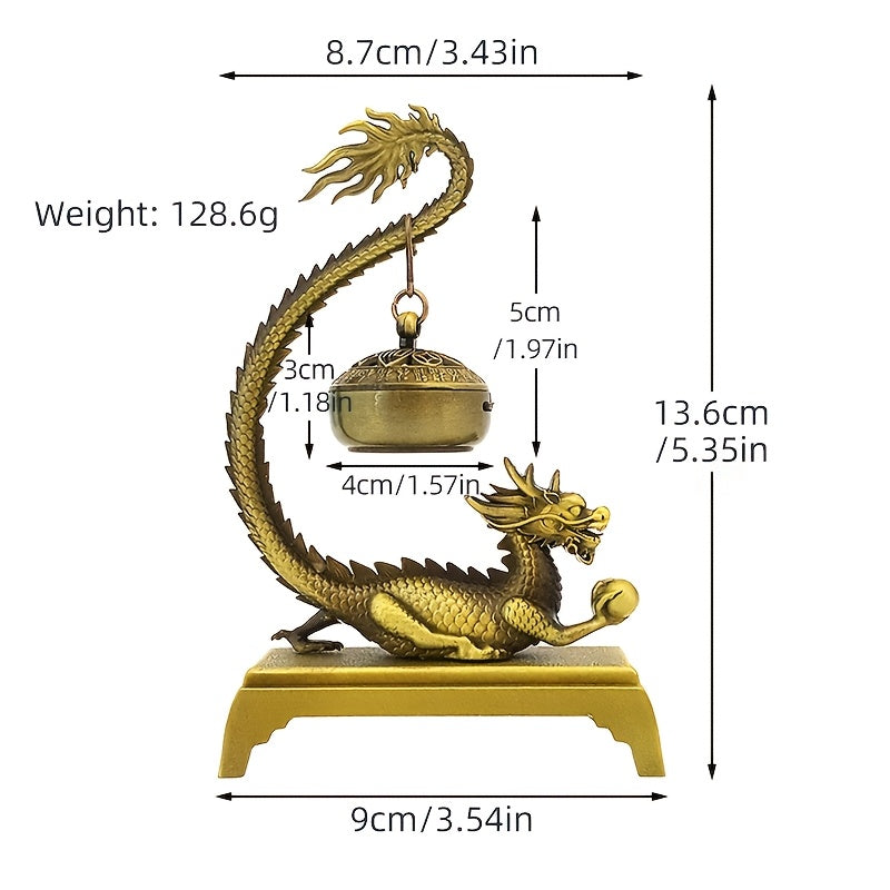 Dragon Incense Burner – Metal Feng Shui Decor for Zen Meditation