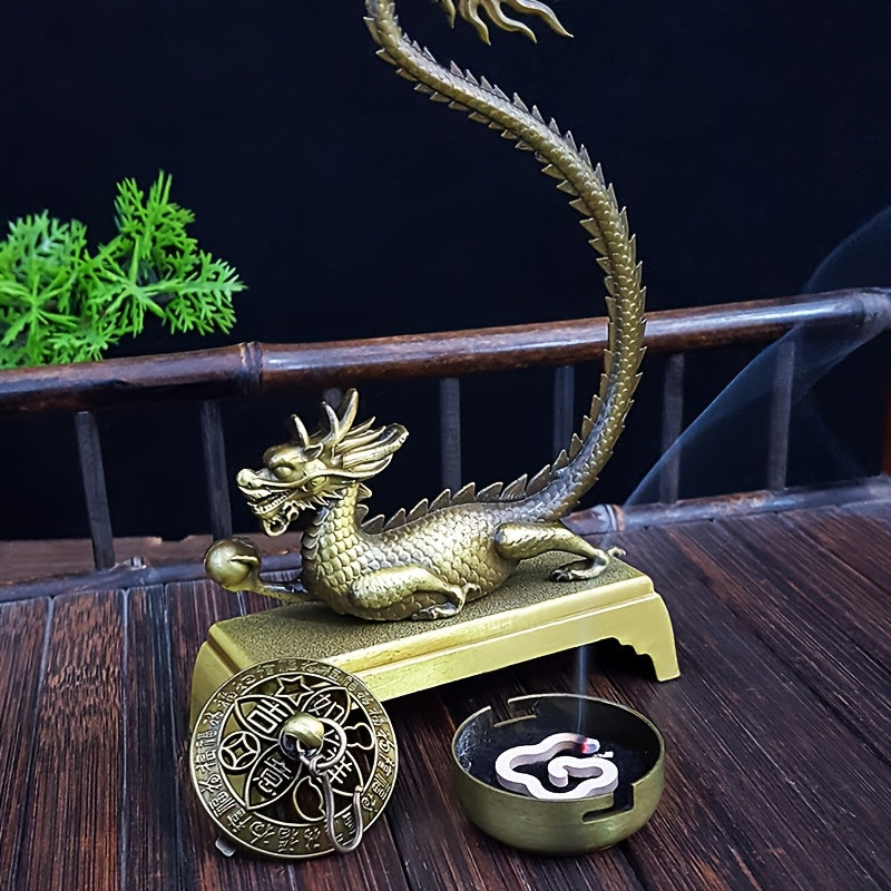 Dragon Incense Burner – Metal Feng Shui Decor for Zen Meditation