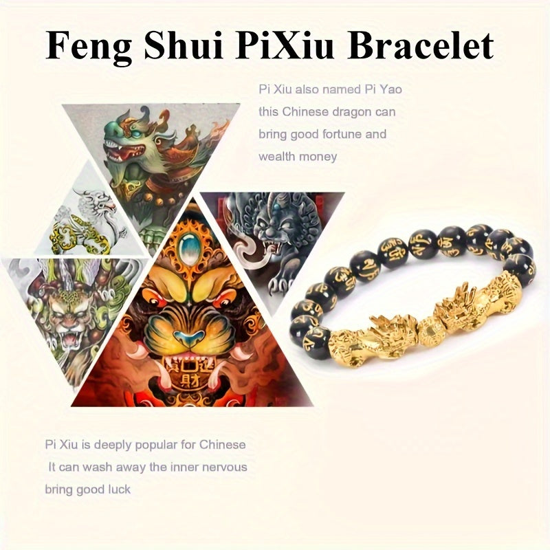 3pcs Pixiu Charm Bracelets – Feng Shui Wealth Set for Men & Women