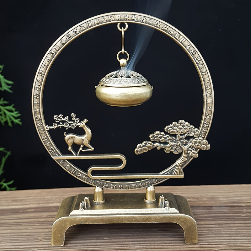 Ruyi Hanging Incense Burner – Sandalwood Decor for Wealth & Peace