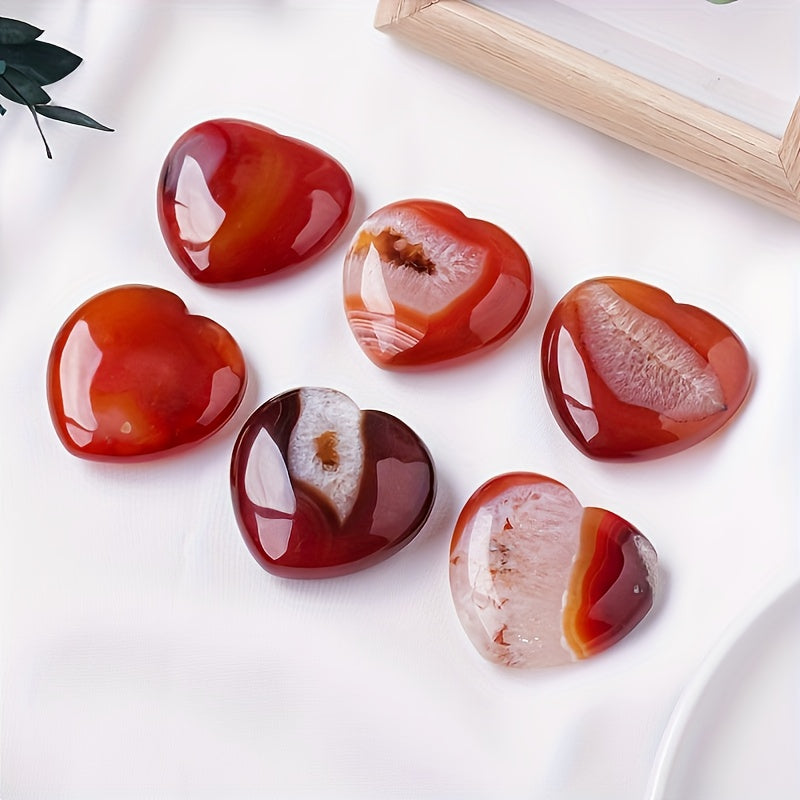 1pc CRYSTALHOLA Carnelian Crystal Heart Red Agate Geode Clus