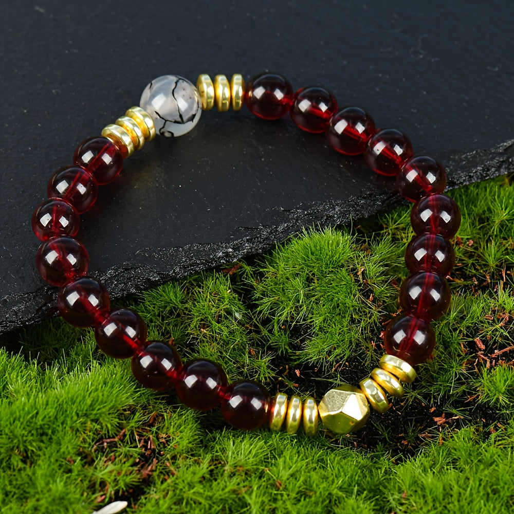 Wealth Beaded Bracelet – Golden Accent Gift for Luck & Success