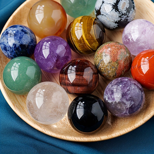 10pcs Feng Shui Crystal Balls – Natural Ornaments for Luck & Harmony