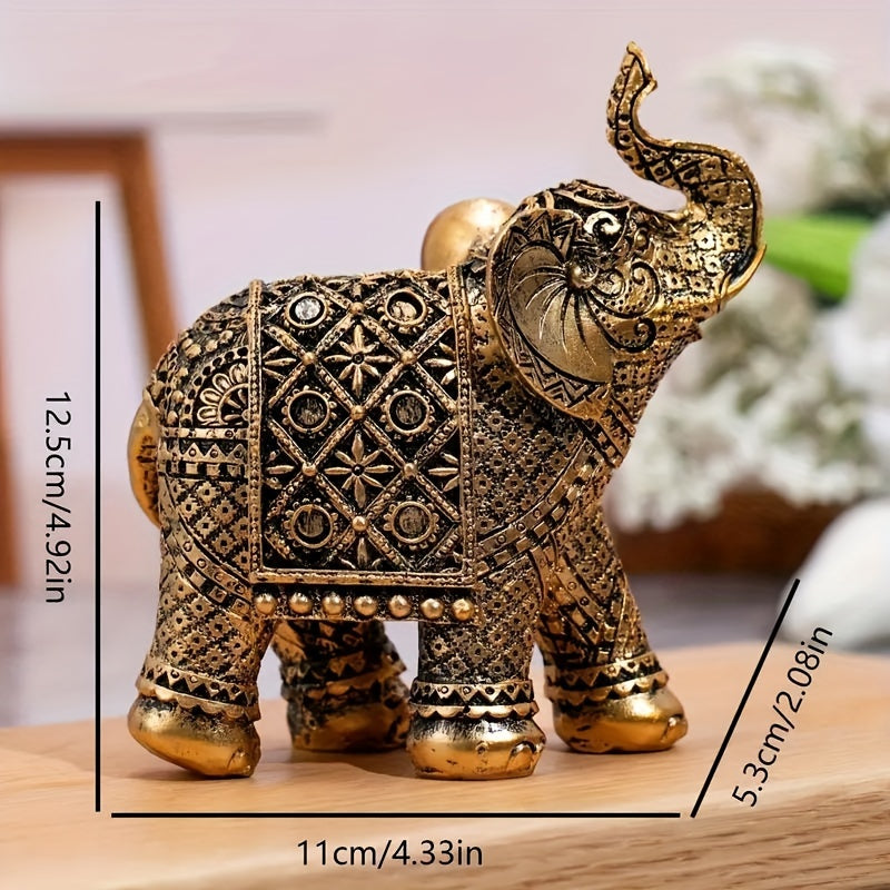 Lucky Elephant Figurine – Resin Wealth Symbol for Home or Office