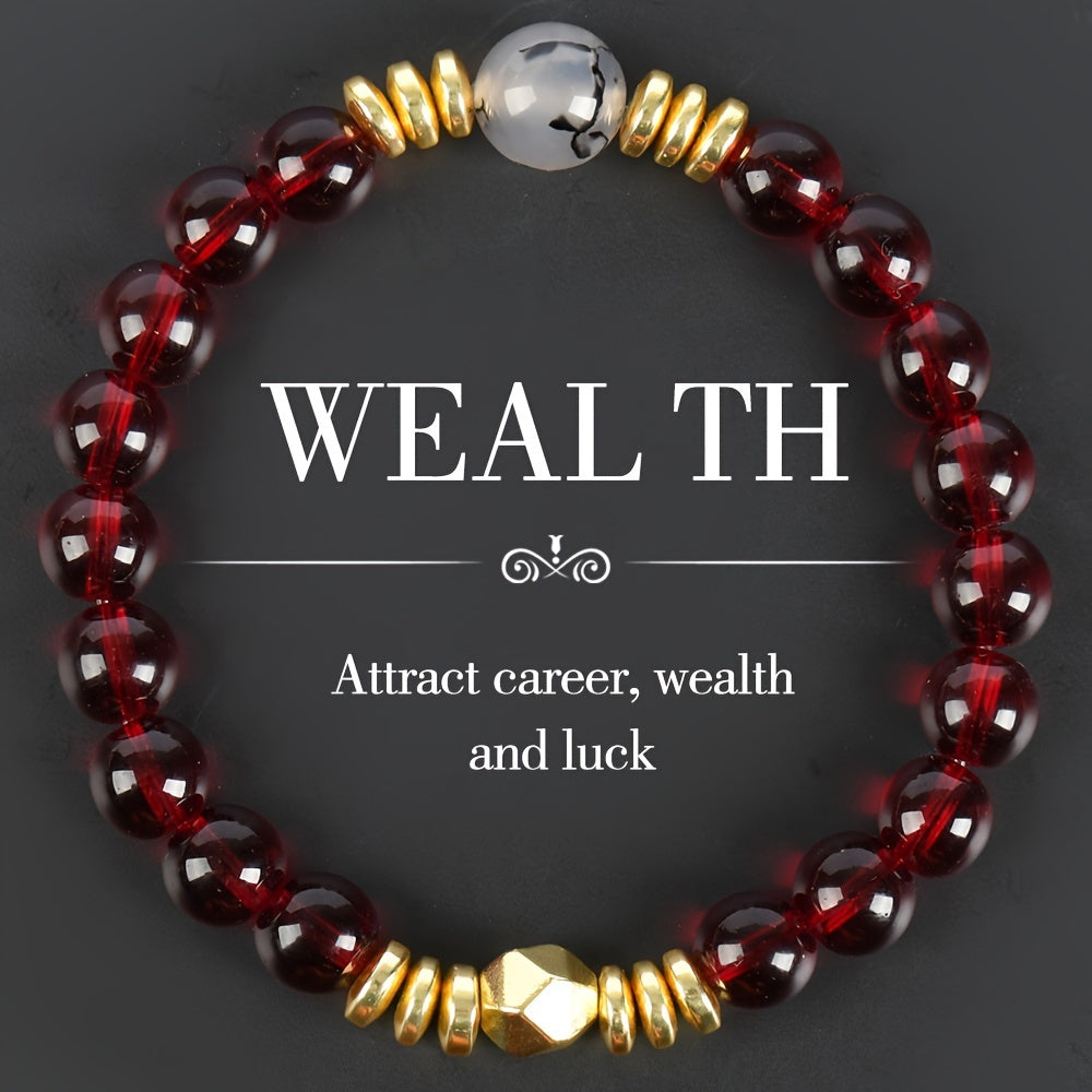 Wealth Beaded Bracelet – Golden Accent Gift for Luck & Success