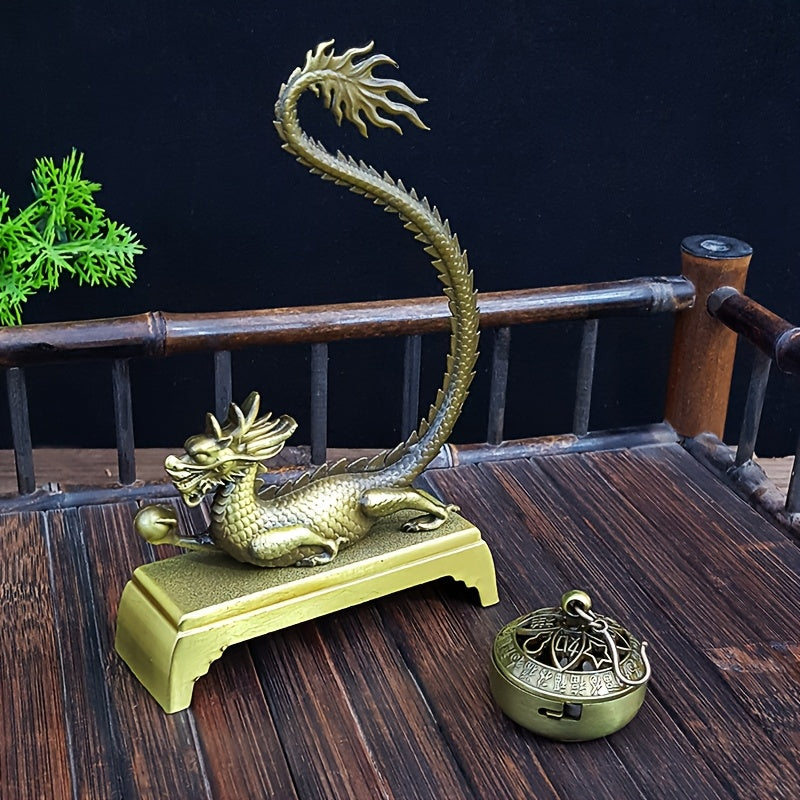 Dragon Incense Burner – Metal Feng Shui Decor for Zen Meditation