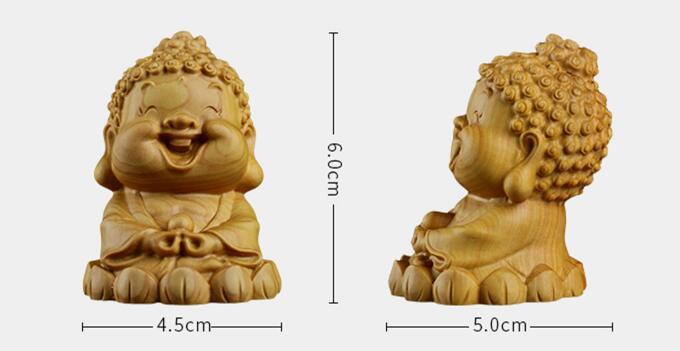 Boxwood Carving Q Version Cartoon Small Tathagata Home Feng